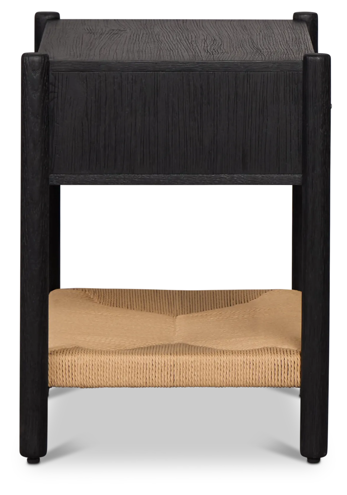 Santorini Black Woven Nightstand