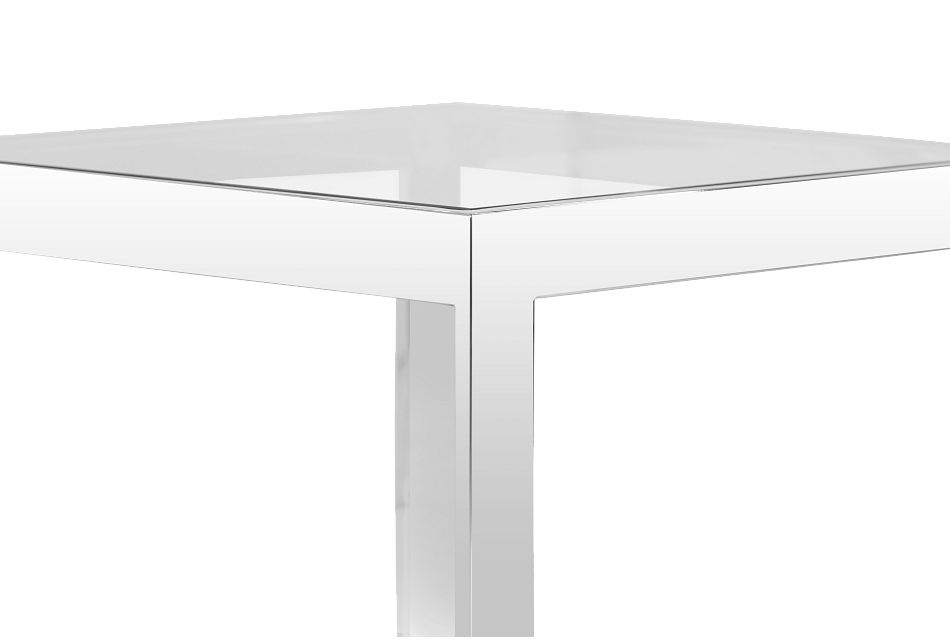 Miami White Glass End Table