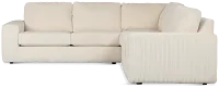 Charlie Ivory Fabric Small Two-arm Sectional