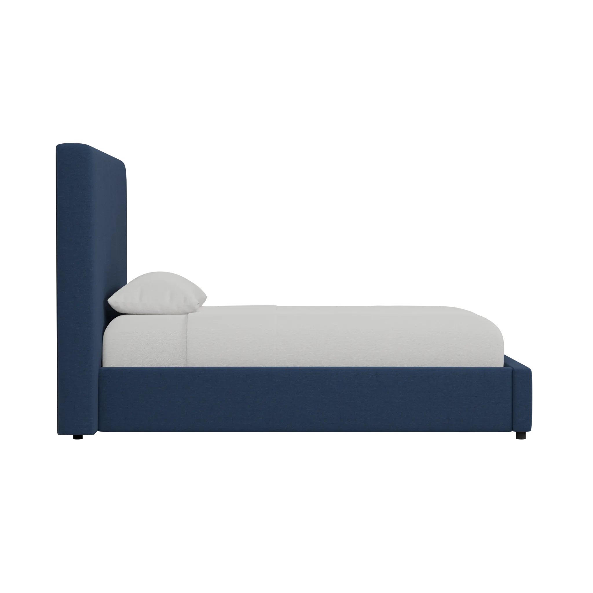 Grayton Peyton Dark Blue 54" Upholstered Platform Bed