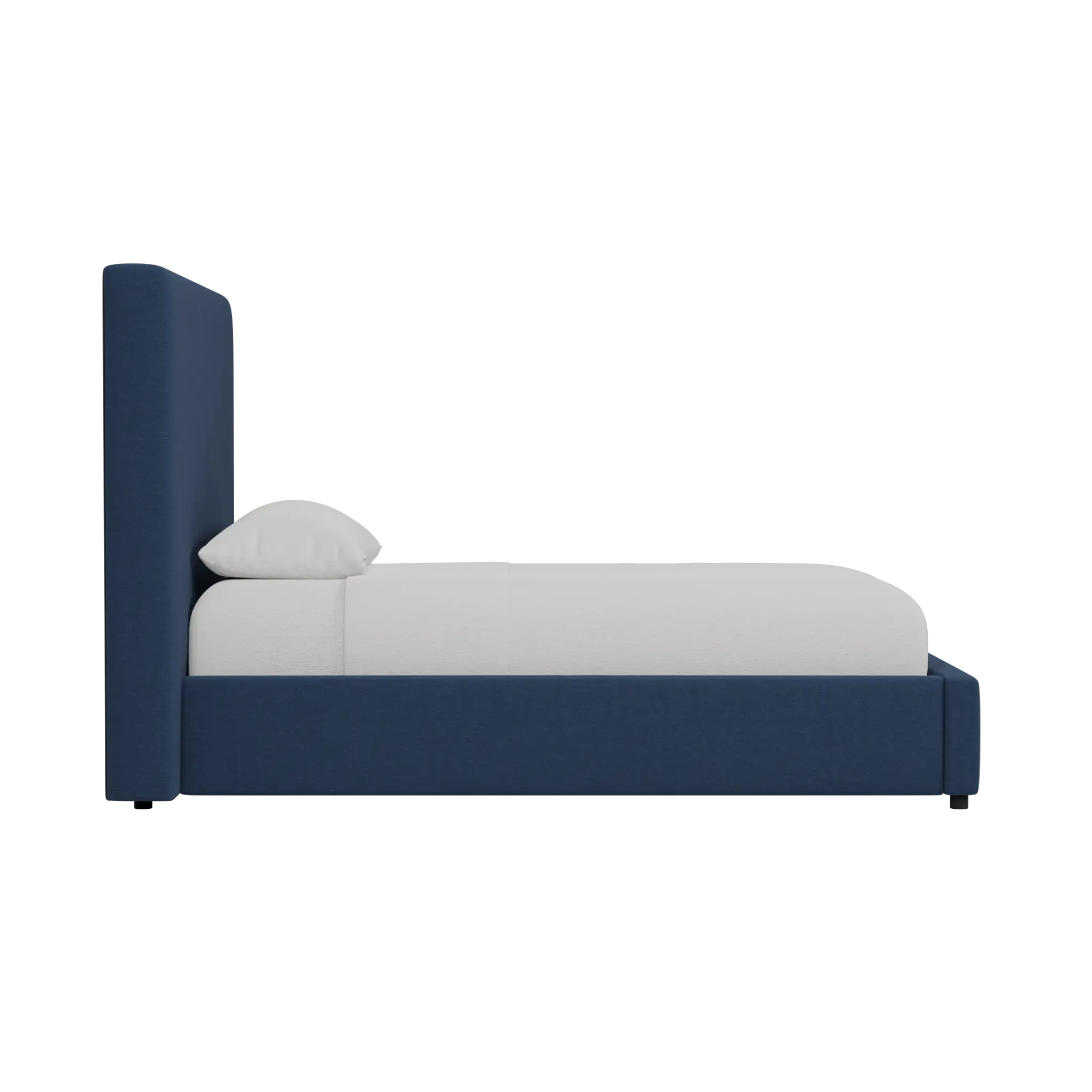 Grayton Peyton Dark Blue 54" Upholstered Platform Bed Grayton Peyton Dark Blue 54" Upholstered Platform Bed