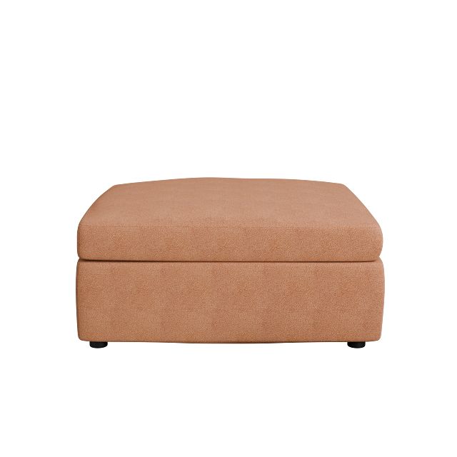 Destin Sutton Orange Fabric Cocktail Ottoman