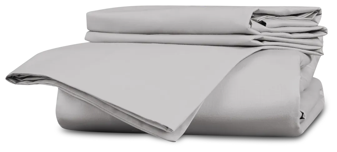 Rest & Renew Percale Cotton Gray 200 Thread Duvet Set