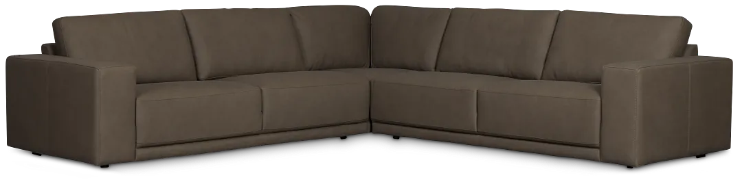 Kellan Dark Gray Leather Small Two-arm Sectional