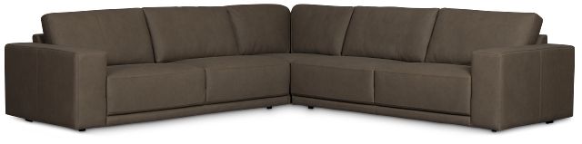 Kellan Dark Gray Leather Small Two-arm Sectional