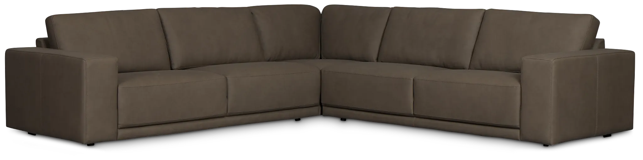 Kellan Dark Gray Leather Small Two-arm Sectional