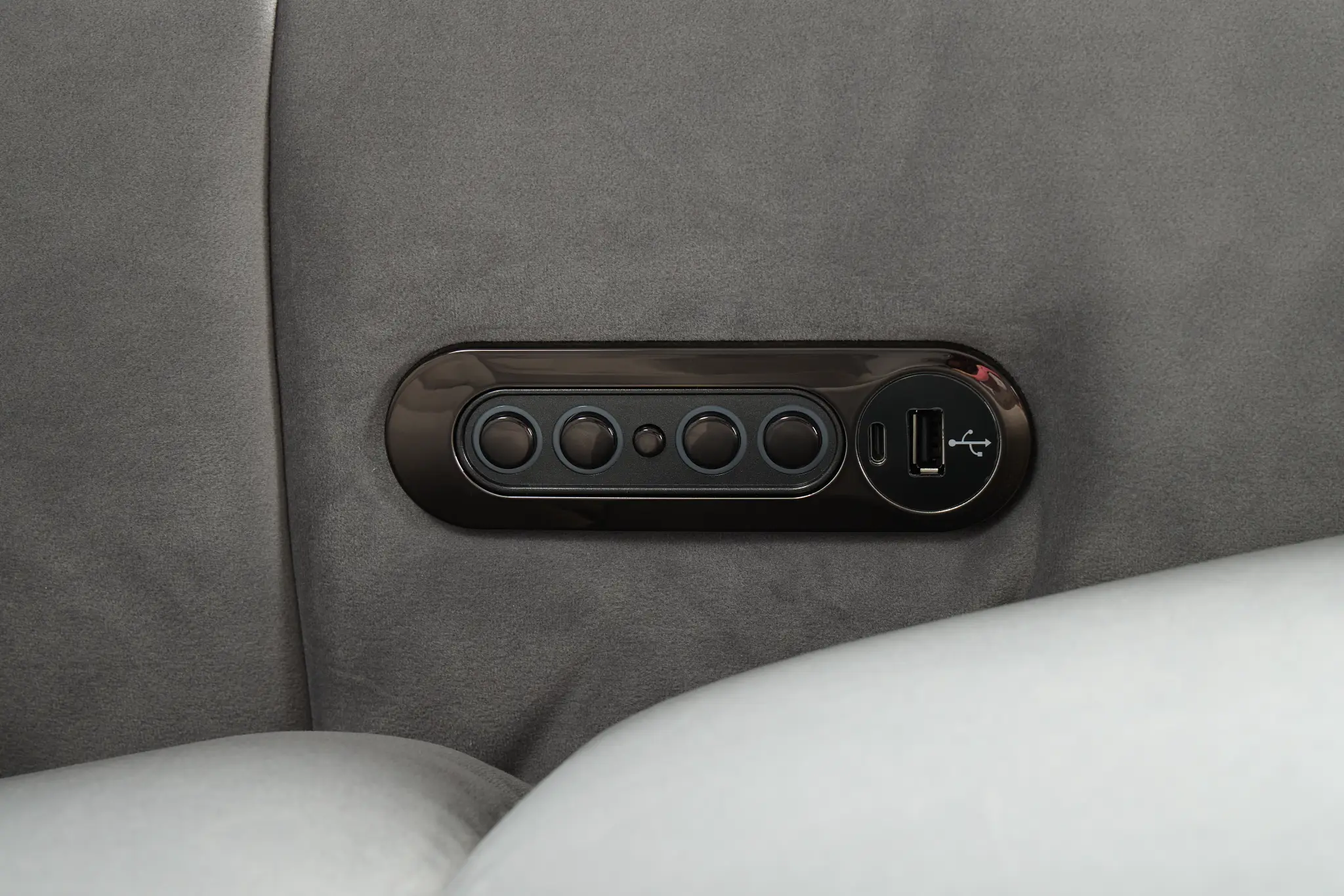 Gemma Light Gray Velvet Large Triple Power Reclining Two-arm Sectional Gemma Light Gray Velvet Large Triple Power Reclining Two-arm Sectional