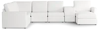 Citymod White Fabric Large Right Chaise Sectional With Media Console