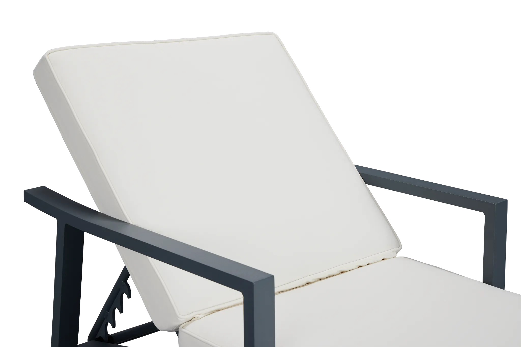 Bahama Gray White Cushioned Chaise