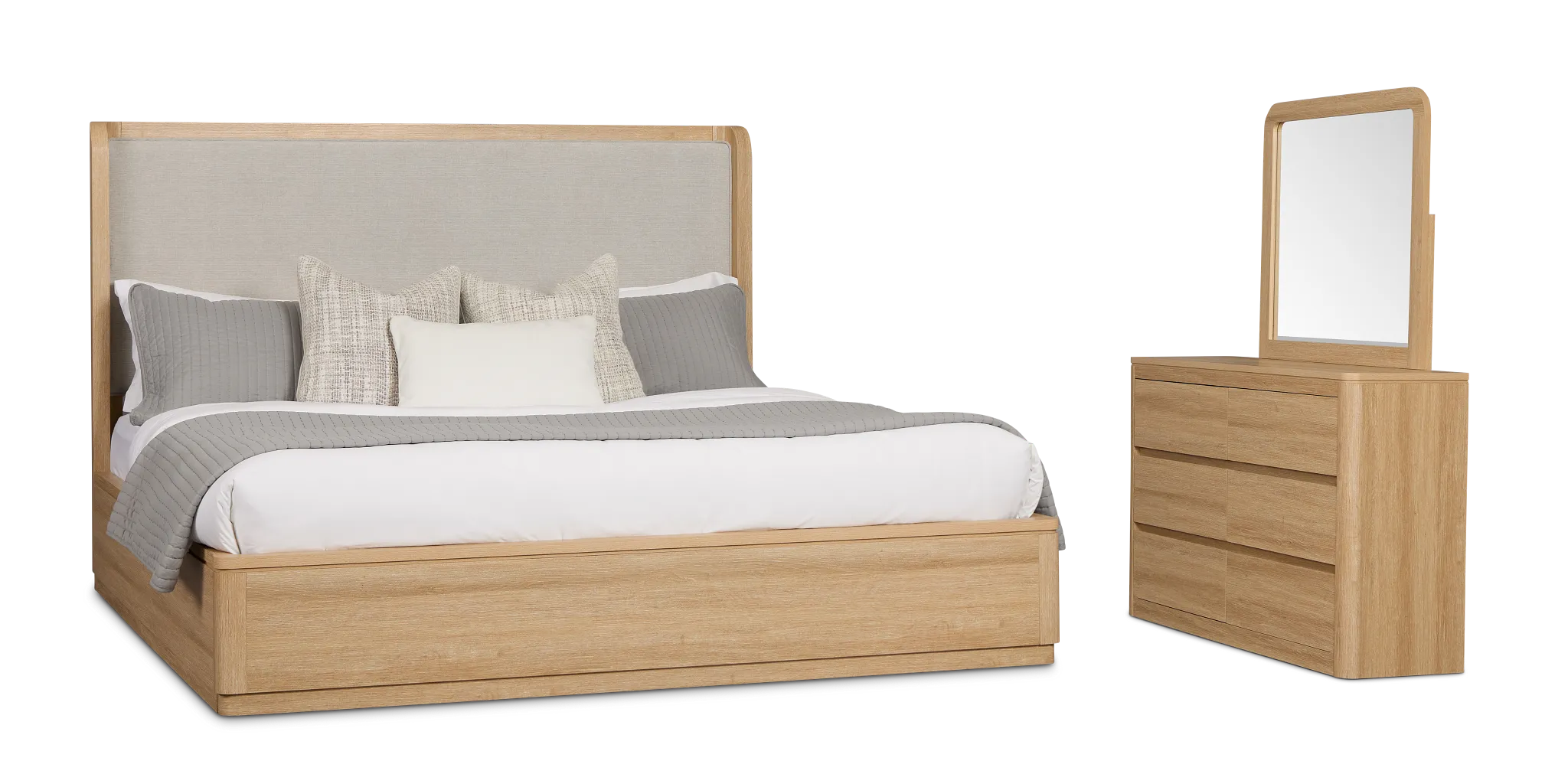 Emory Light Tone Uph Platform Bedroom