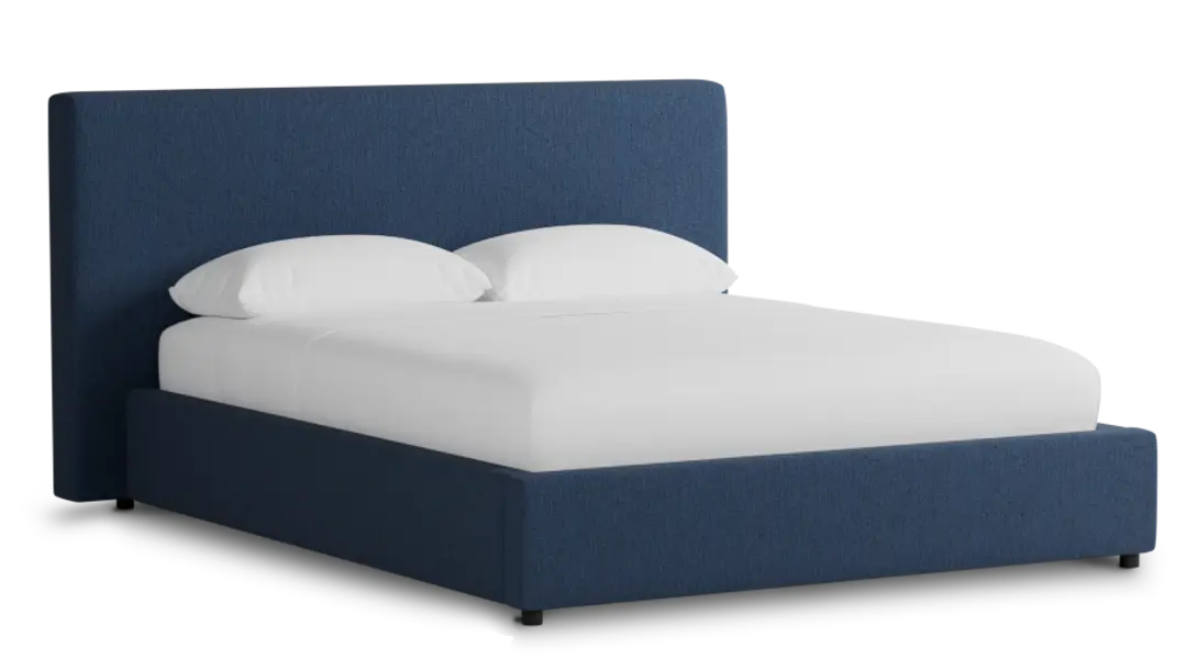 Grayton Revenue Dark Blue 44" Upholstered Platform Bed Grayton Revenue Dark Blue 44" Upholstered Platform Bed