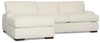 Alpha White Fabric Left Chaise Sectional