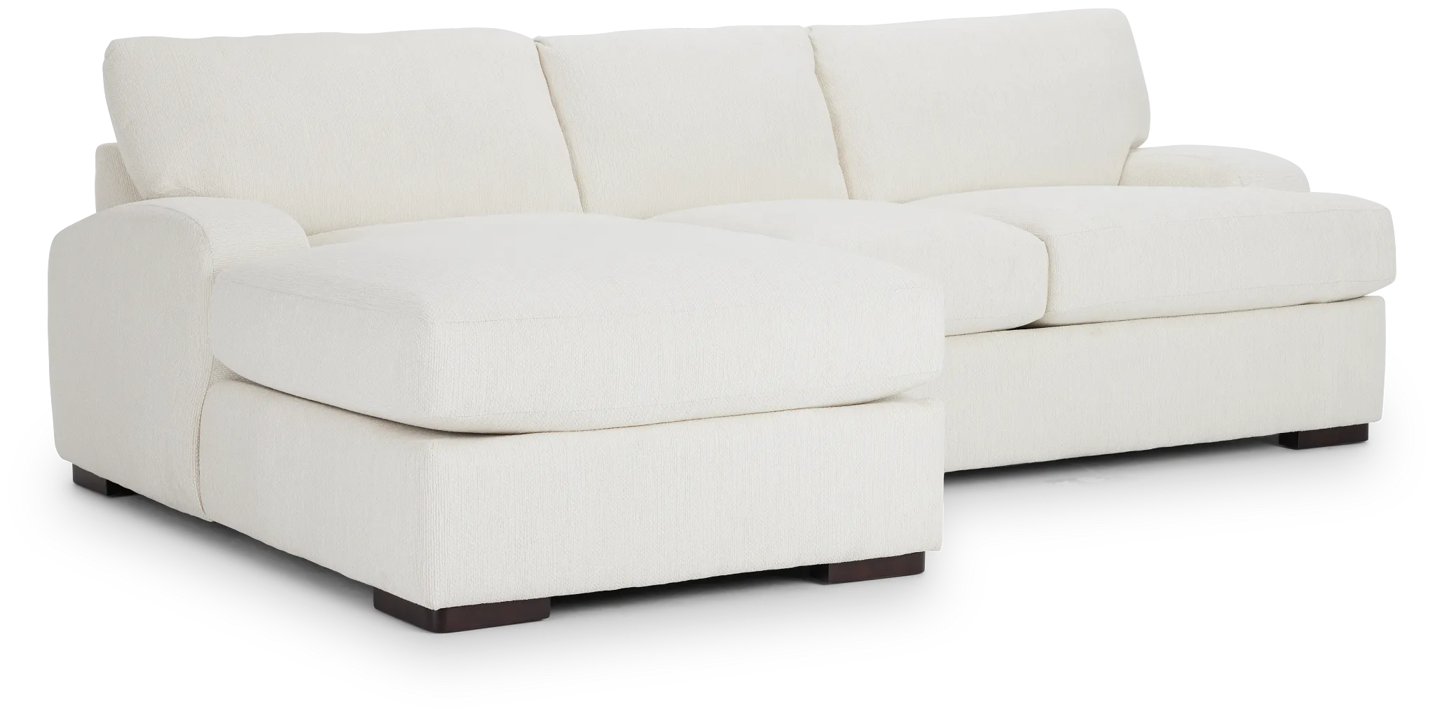 Alpha White Fabric Left Chaise Sectional