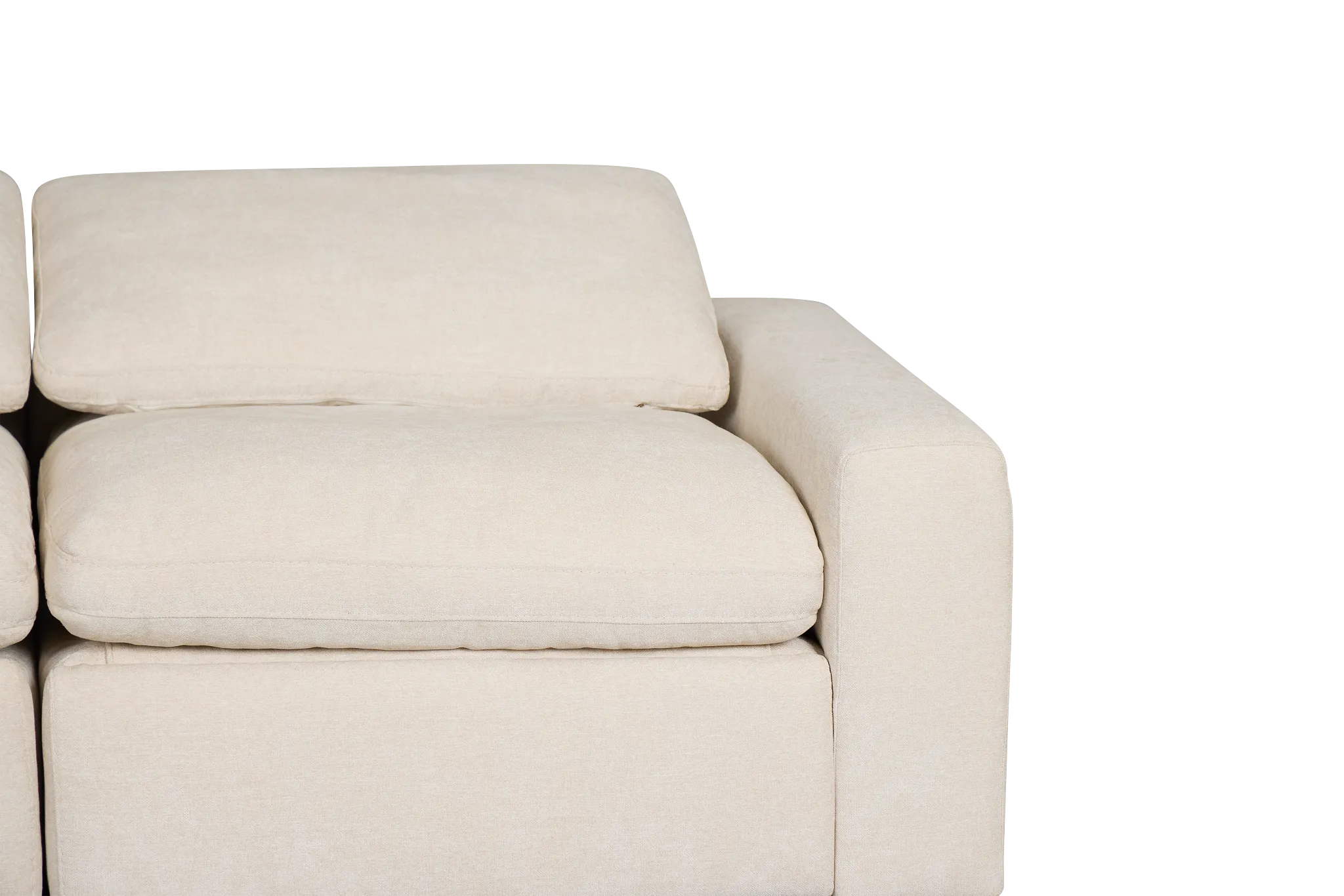 Drift Light Beige Fabric Power Reclining Sofa