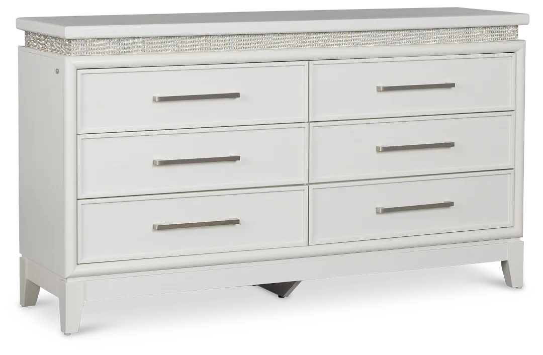 Alessandria White Lighted Dresser