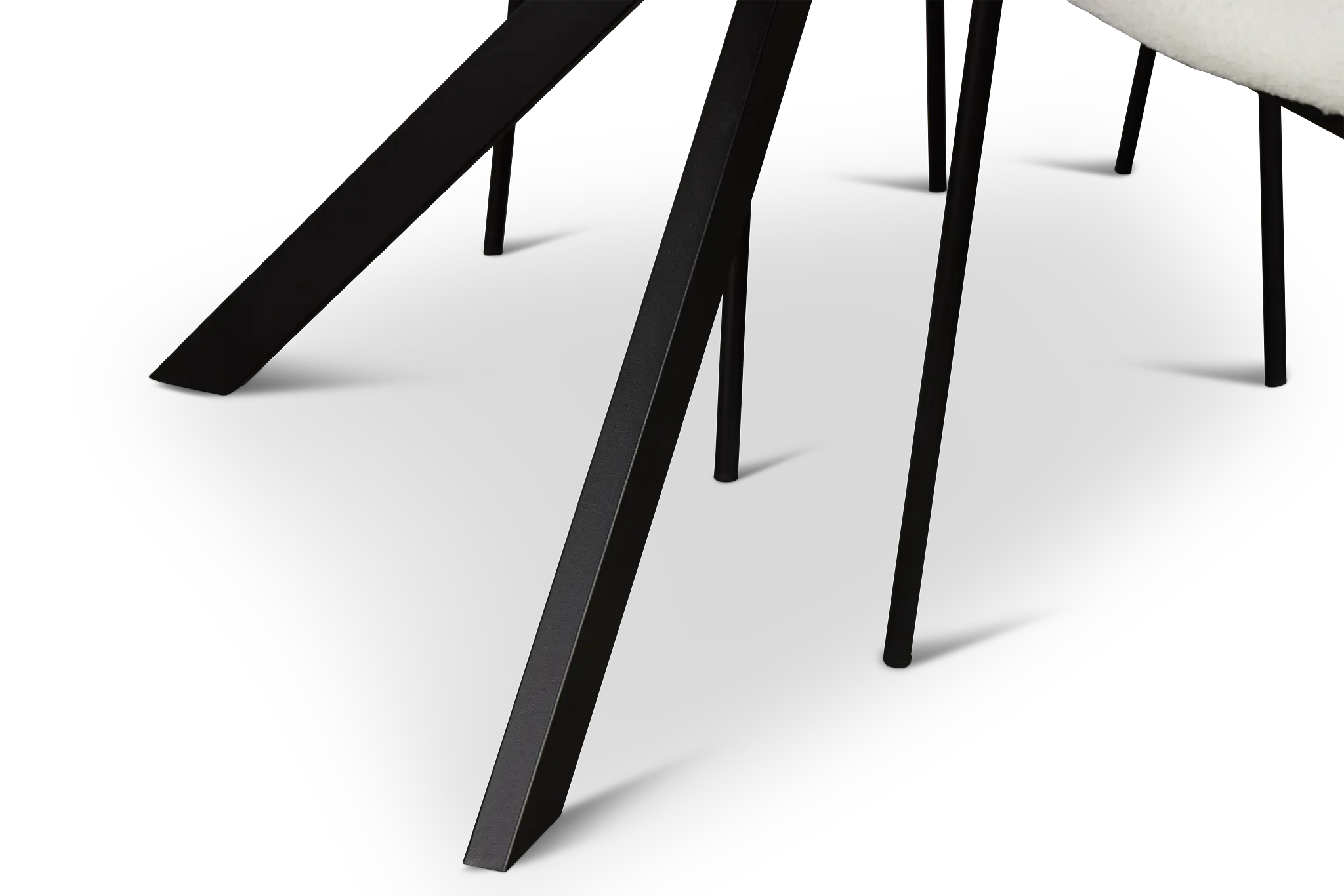 Lynden Light Tone Rect Table & 4 White Woven Upholstered Side Chairs Lynden Light Tone Rect Table & 4 White Woven Upholstered Side Chairs