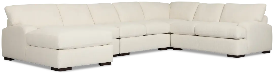 Alpha White Fabric Large Left Chaise Sectional Alpha White Fabric Large Left Chaise Sectional