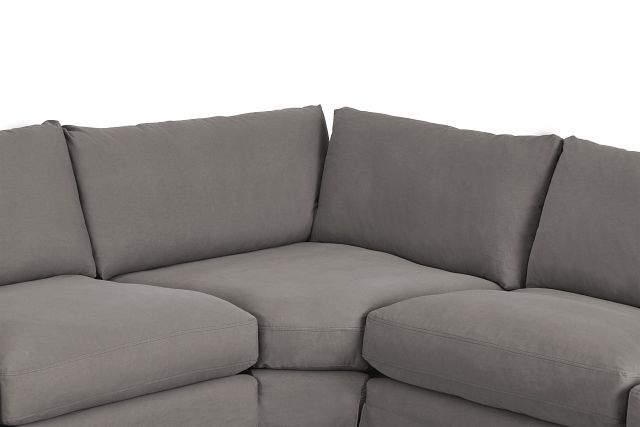 Delilah Gray Fabric Large Two-arm Sectional