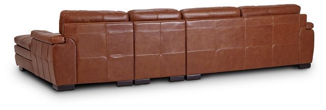 Braden Medium Brown Leather Right Chaise Sectional