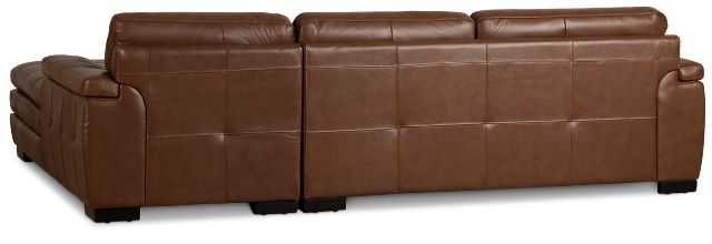 Braden Medium Brown Leather Right Chaise Sectional