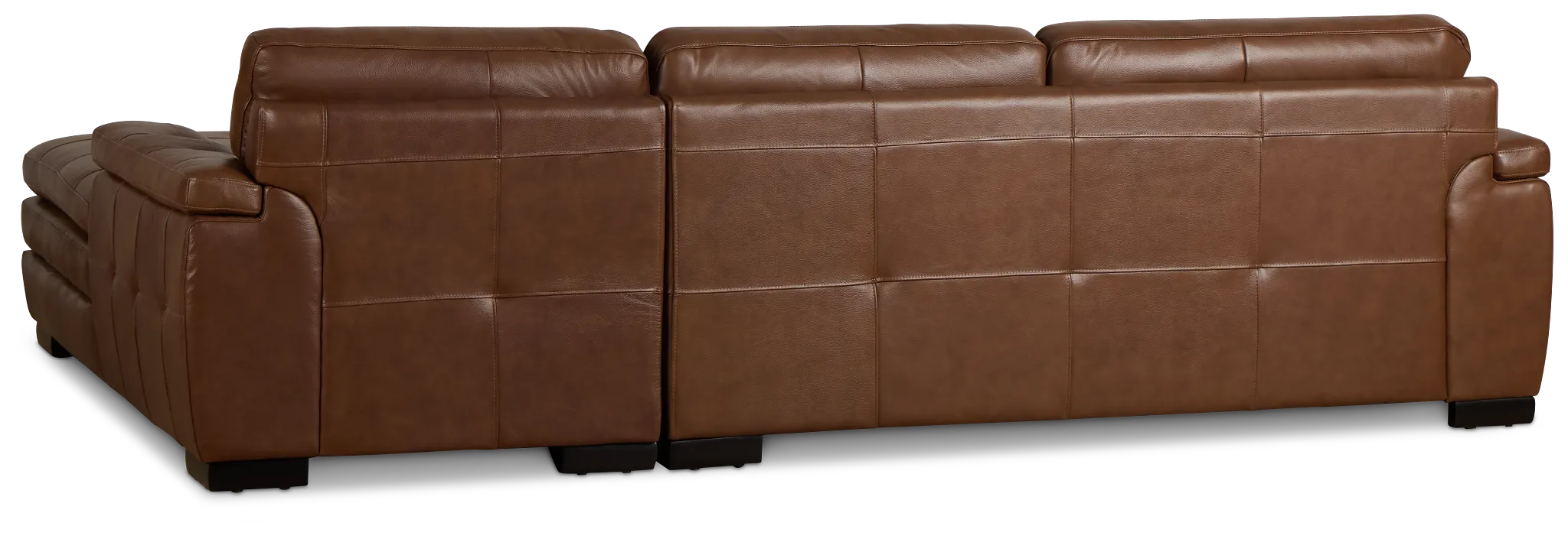 Braden Medium Brown Leather Right Chaise Sectional