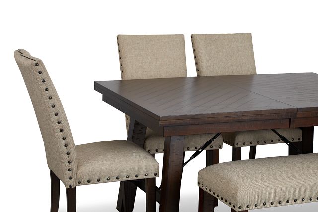 Jax Beige Rect Table, 4 Chairs & Bench