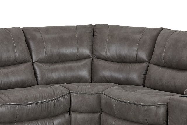 Dober Dark Gray Micro Large Dual Manually Reclining Two-arm Sectional
