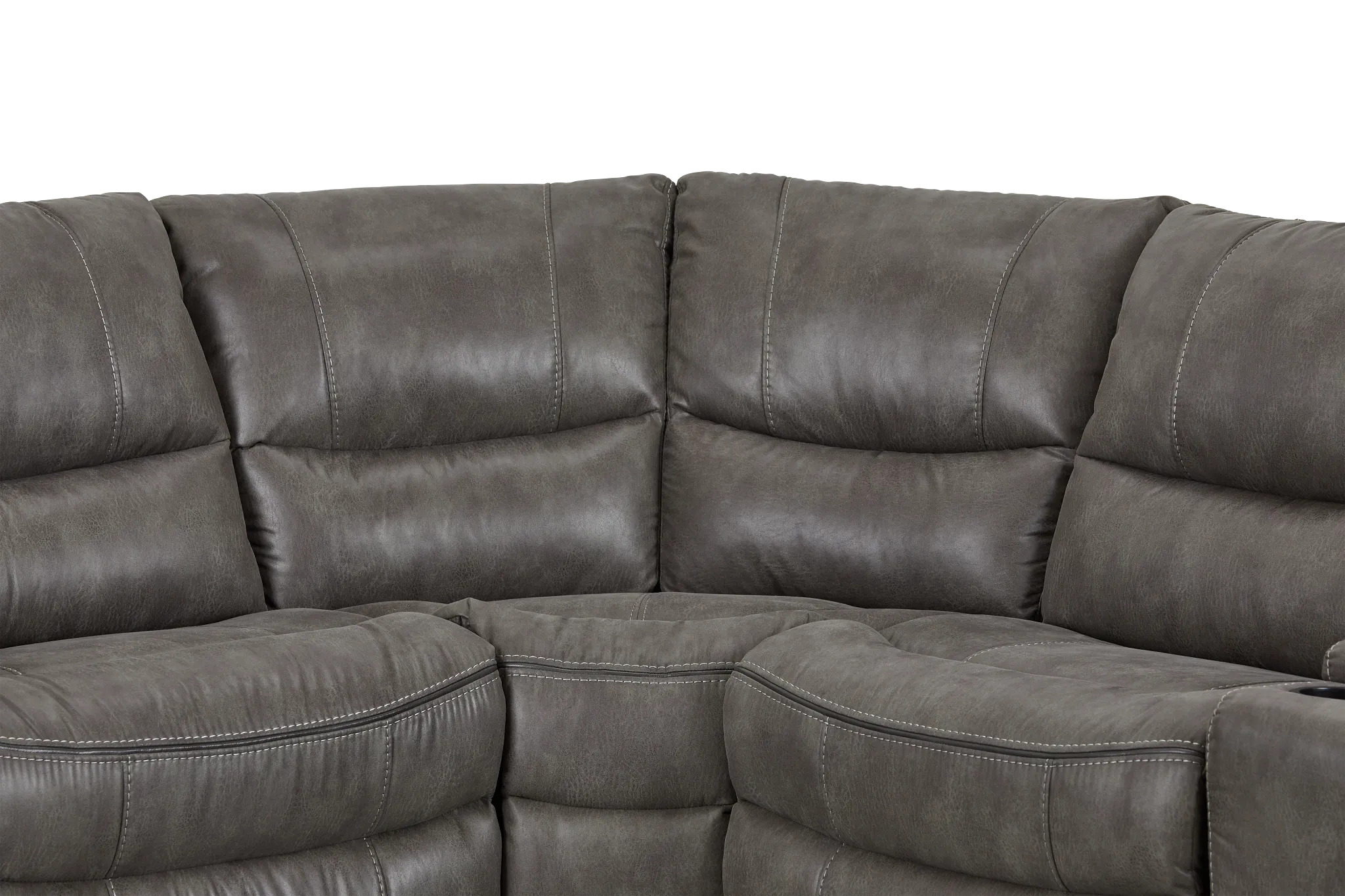 Dober Dark Gray Micro Large Dual Manually Reclining Two-arm Sectional
