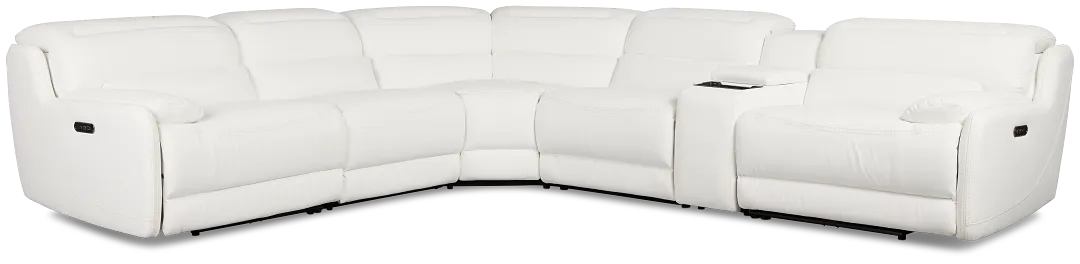 Jett White Micro Medium Dual Power 2-arm Reclining Sectional