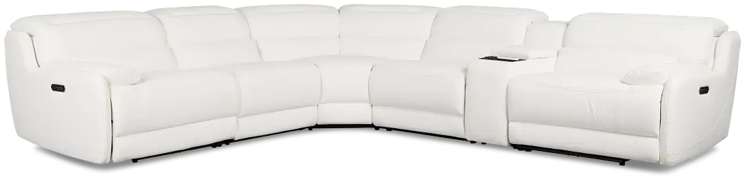 Jett White Micro Medium Dual Power 2-arm Reclining Sectional Jett White Micro Medium Dual Power 2-arm Reclining Sectional