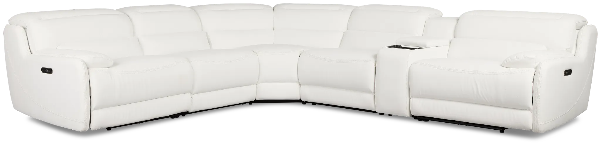 Jett White Micro Medium Dual Power 2-arm Reclining Sectional