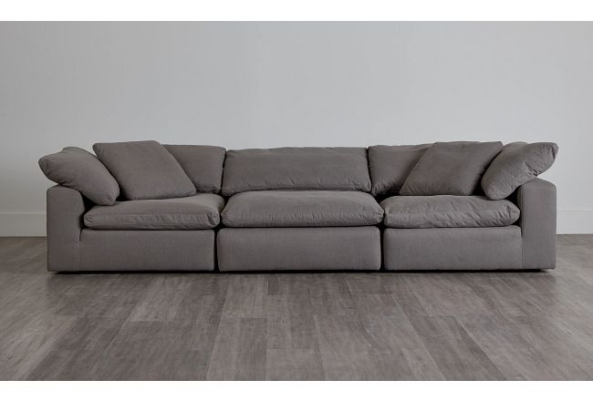 Nixon Light Gray Fabric 3 Piece Modular Sofa