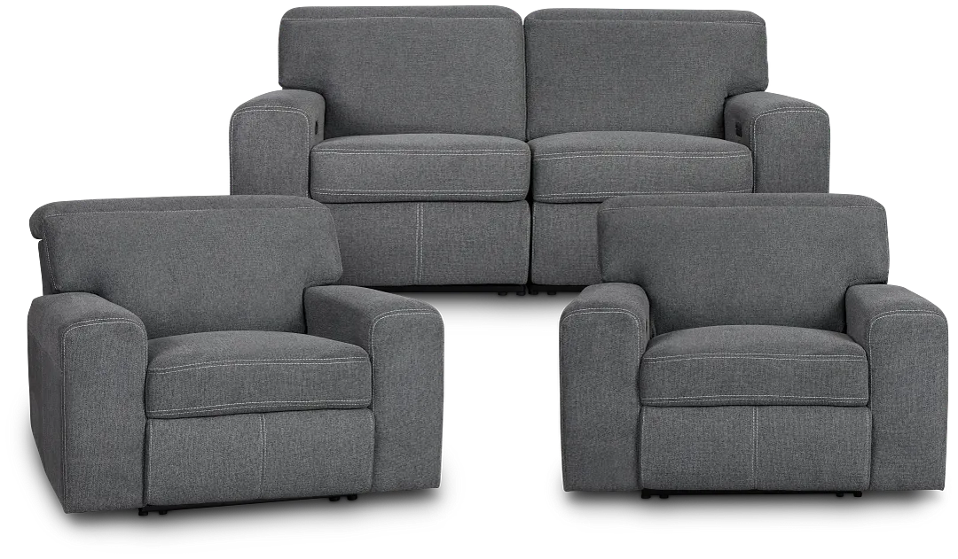Callum Dark Gray Fabric Power Reclining Living Room