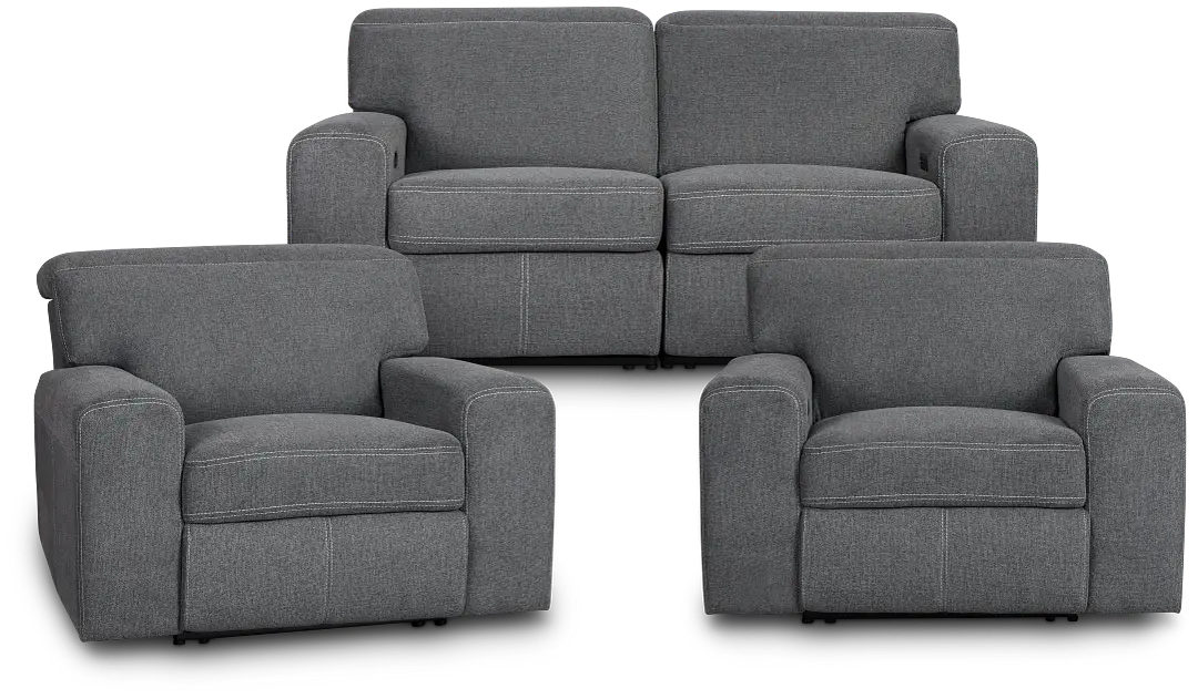 Callum Dark Gray Fabric Power Reclining Living Room Callum Dark Gray Fabric Power Reclining Living Room