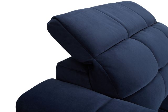 Gemma Navy Velvet Medium Triple Power 2-arm Sectional