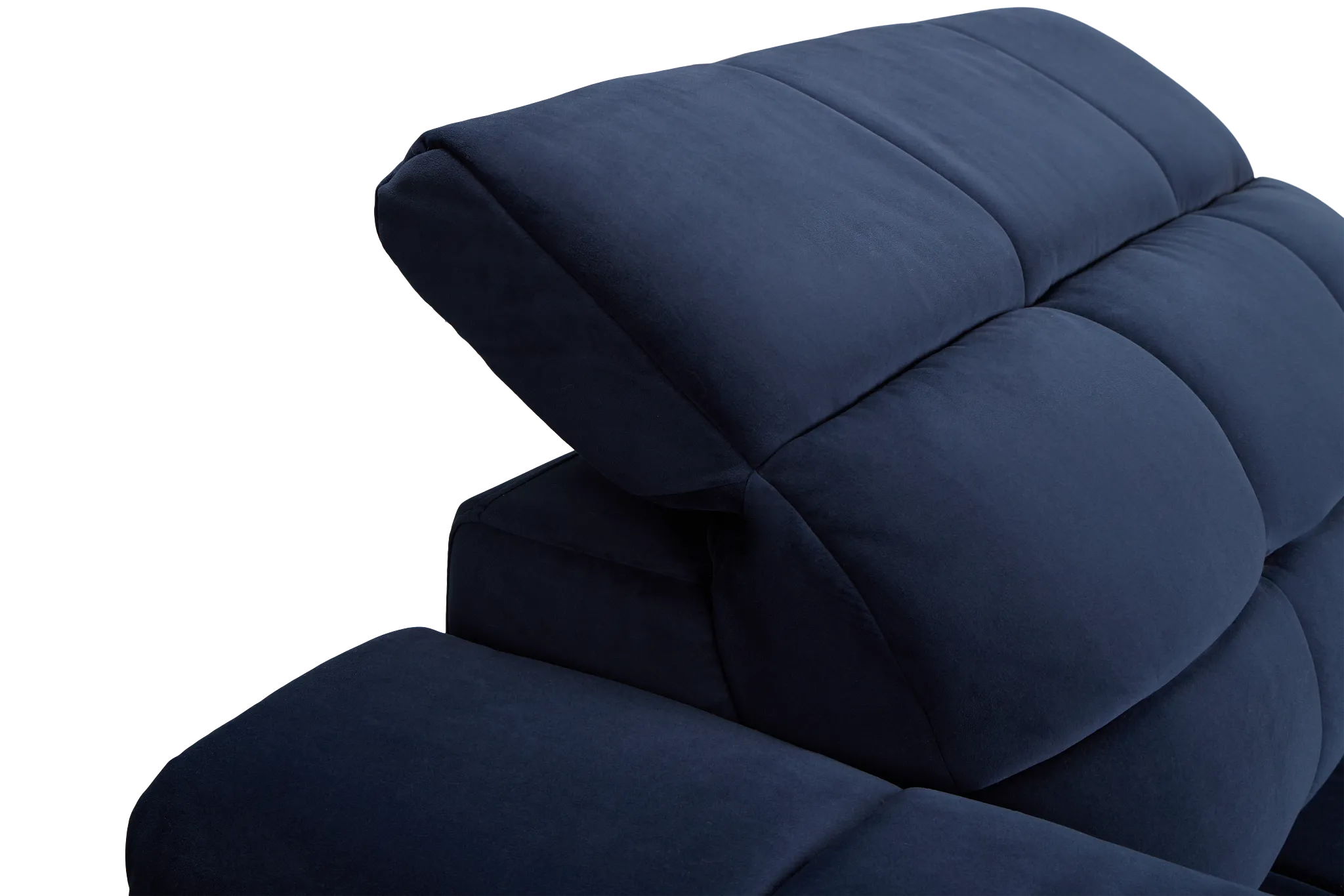 Gemma Navy Velvet Medium Triple Power 2-arm Sectional