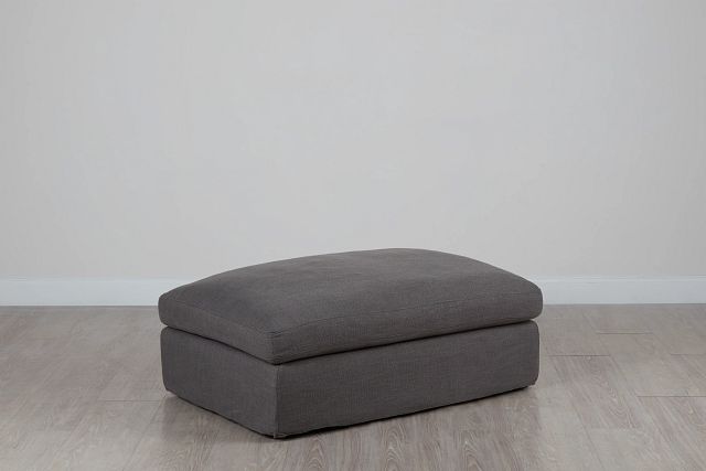 Willow Gray Fabric Ottoman