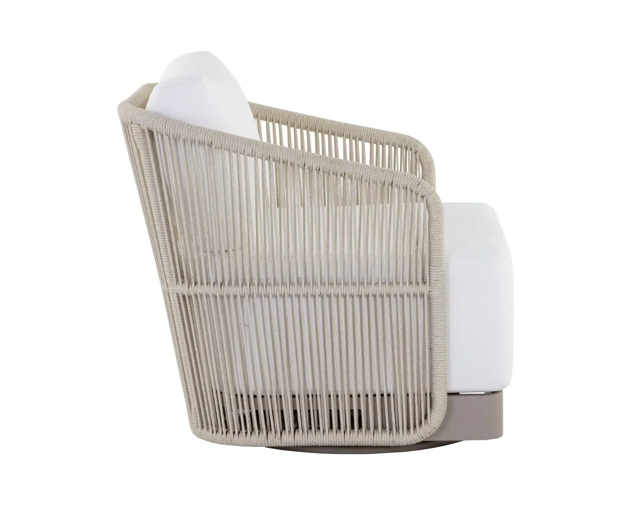 Ashe Light Beige Swivel Chair With White Cushions Ashe Light Beige Swivel Chair With White Cushions