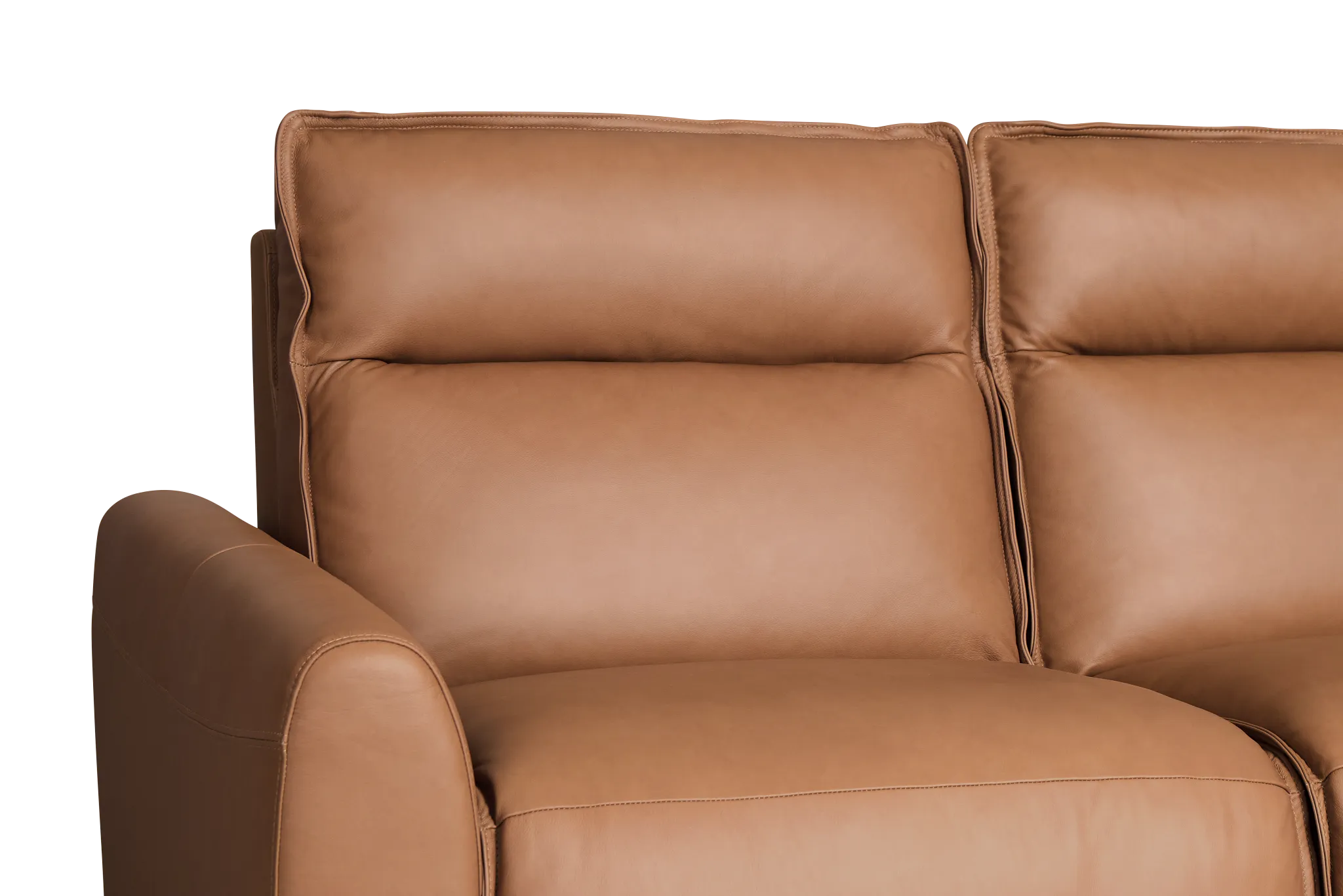 Edison Medium Brown Leather/Vinyl 2-piece Modular Power Reclining Sofa