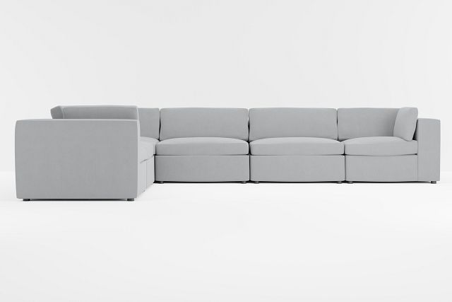 Destin Revenue Gray Fabric 6-piece Modular Sectional