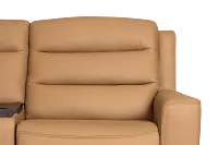 Wilder Brown Leather Medium Dual Power Sectional W/refrigerated Console