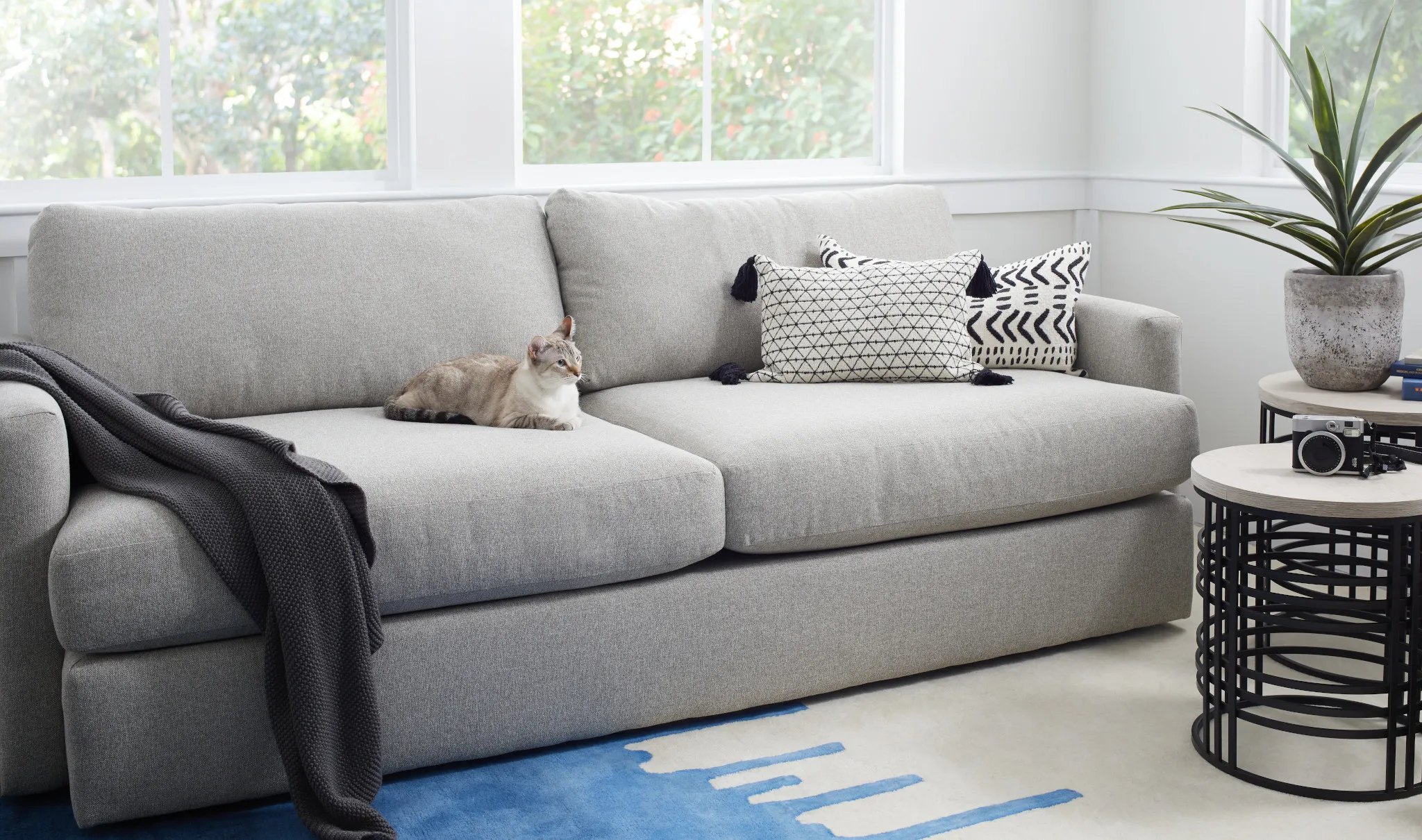 Noah Khaki Fabric Sofa