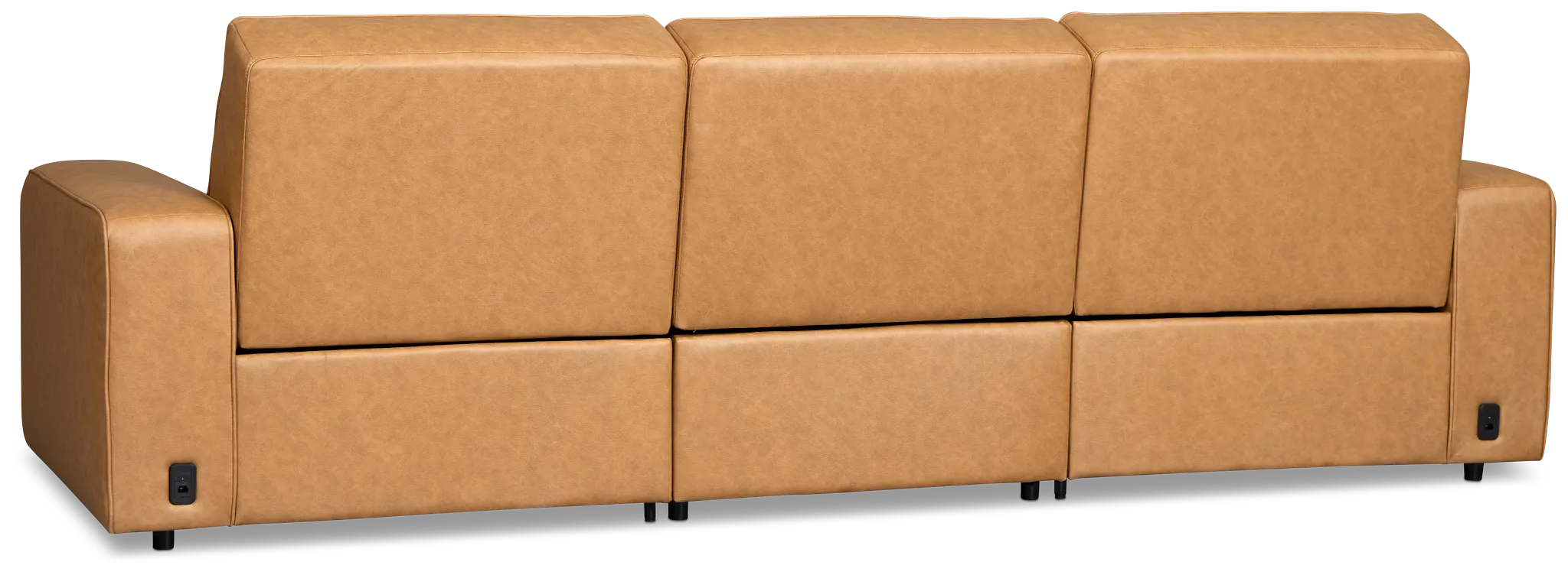 Sawyer Light Brown Micro 3-piece Modular Power Sofa