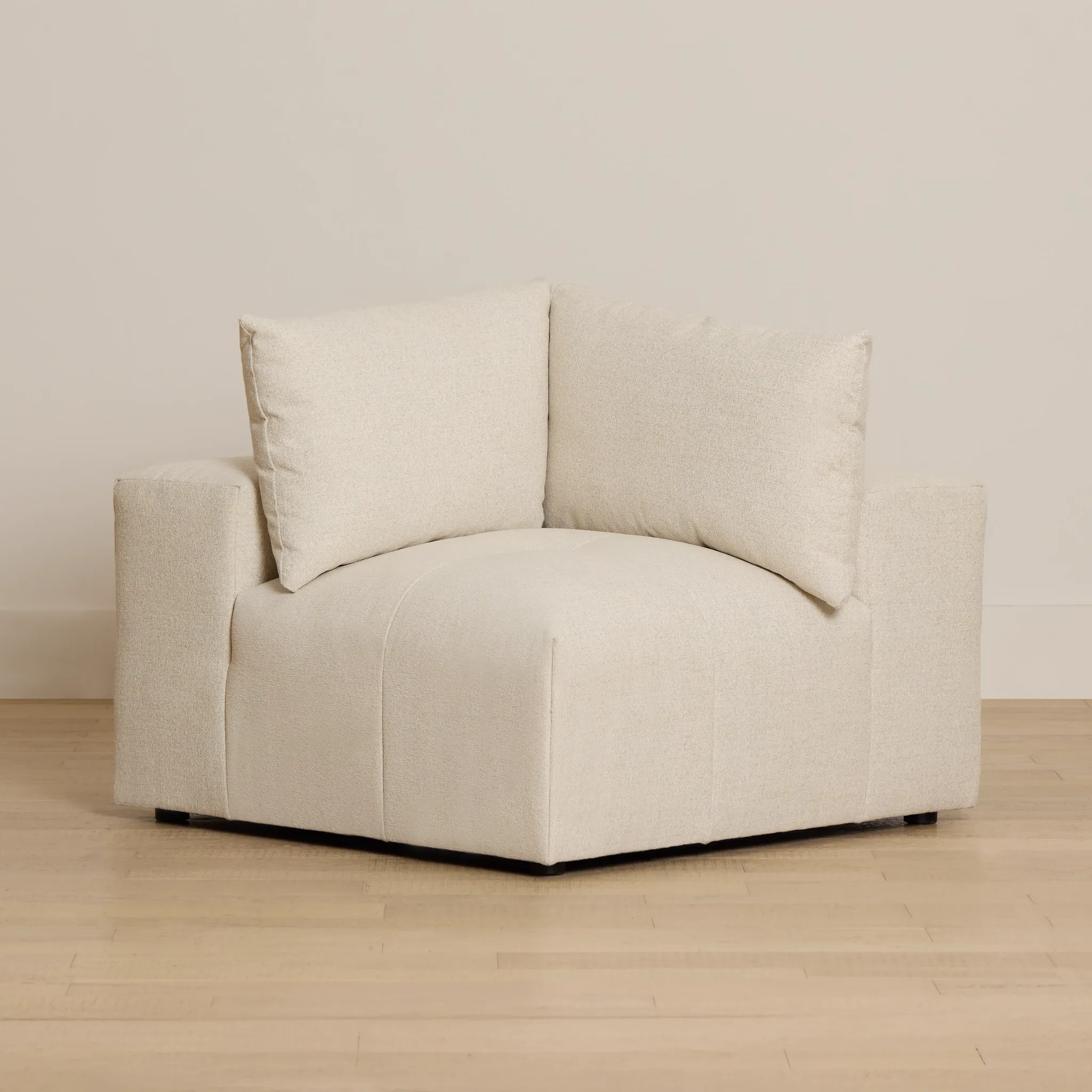Remi Light Beige Fabric Corner Chair