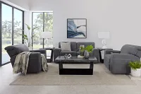 Callum Dark Gray Fabric 2-piece Modular Power Reclining Sofa