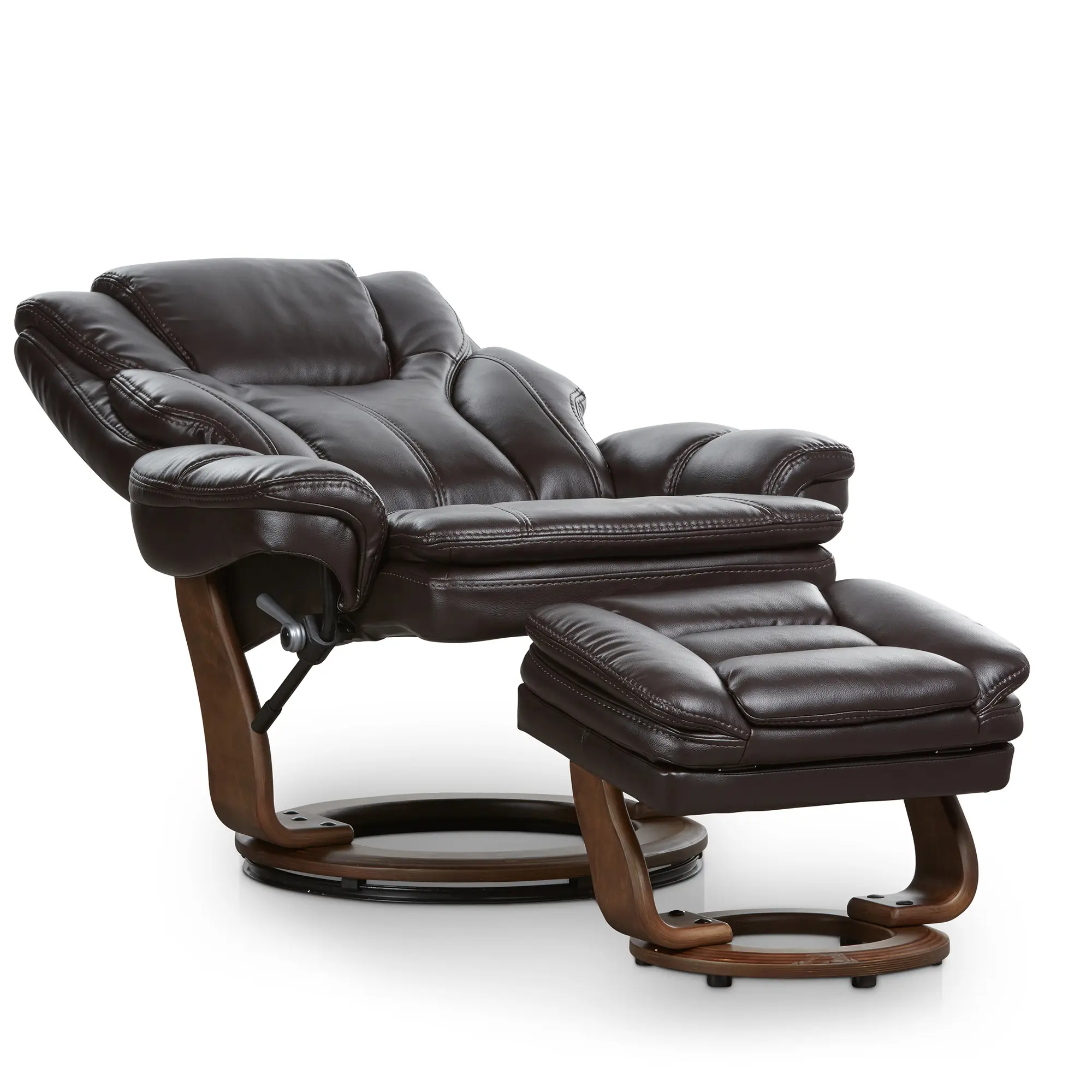 Perkins Dark Brown Micro Recliner & Ottoman Perkins Dark Brown Micro Recliner & Ottoman