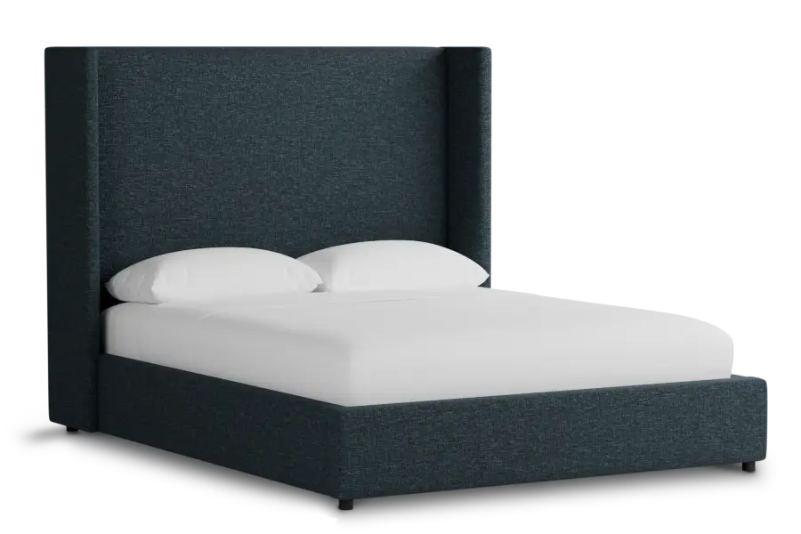 Captiva Elavation Dark Blue 60" Upholstered Shelter Bed Captiva Elavation Dark Blue 60" Upholstered Shelter Bed