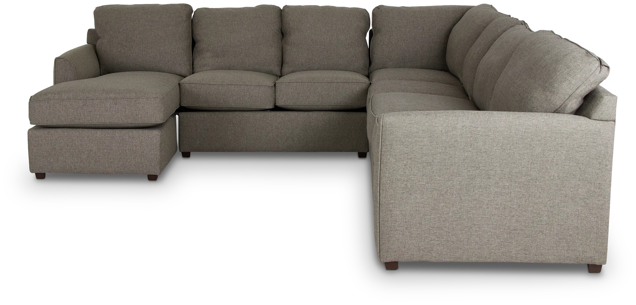 Asheville Brown Fabric Large Left Chaise Sectional