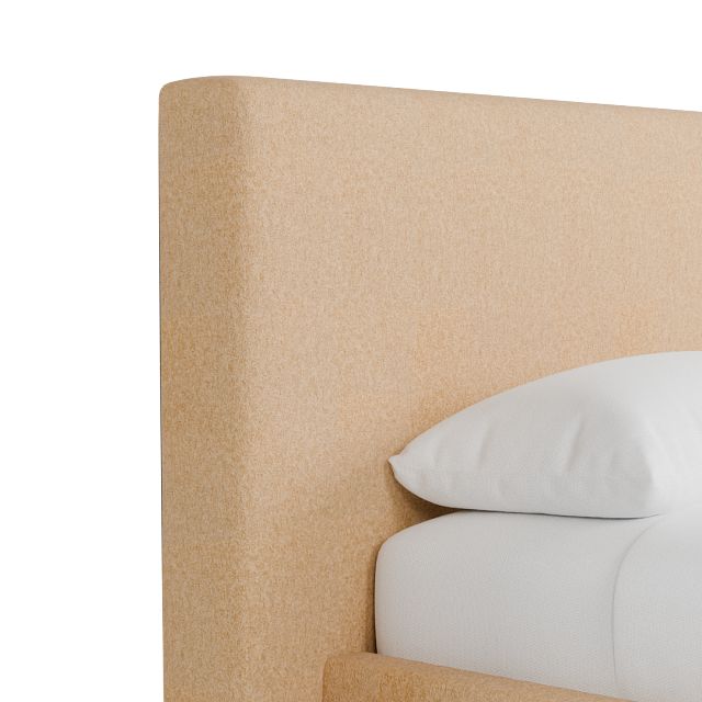 Grayton Merino Taupe 44" Upholstered Platform Bed