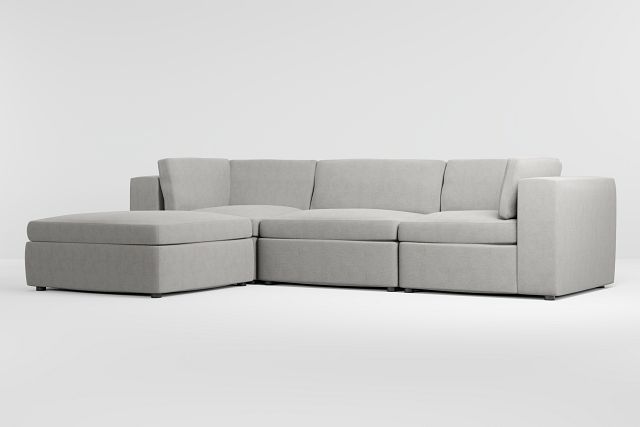 Destin Maguire Gray Fabric 4-piece Bumper Sectional